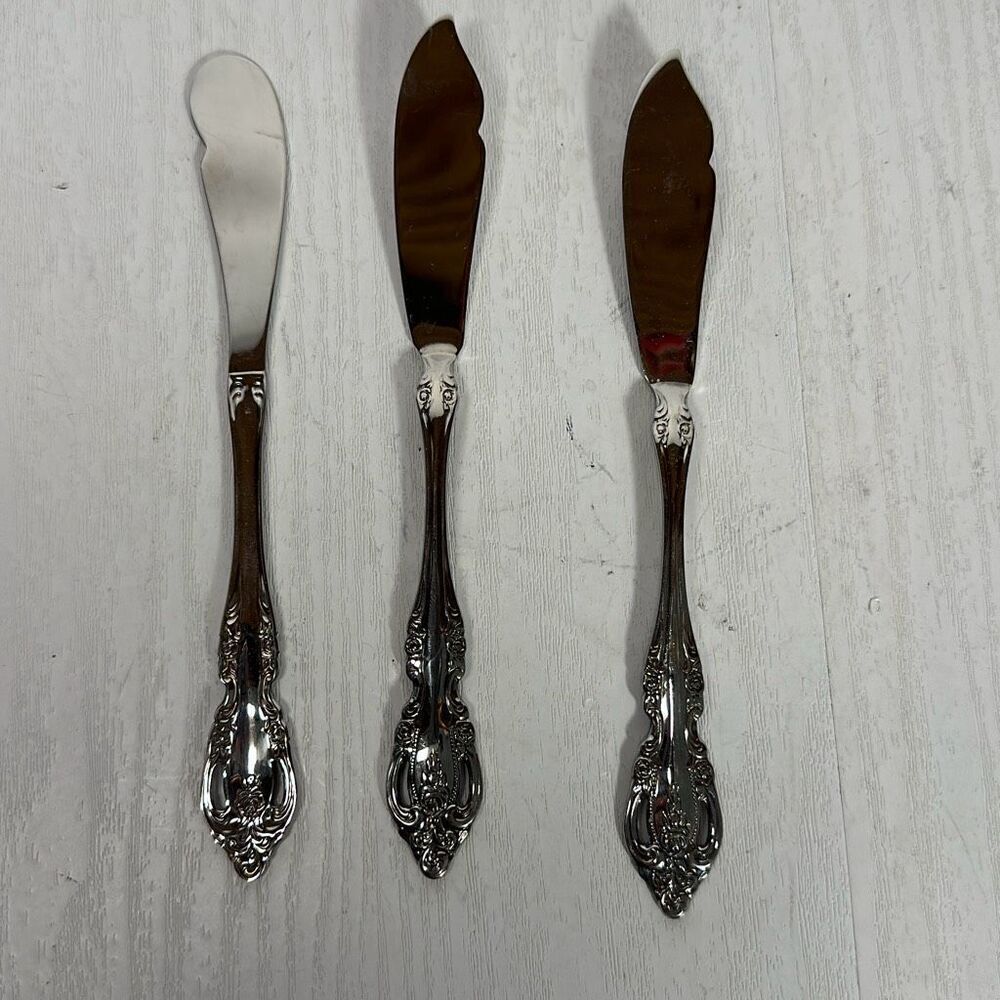 Oneida Stainless Steel Brahms 6.5" Butter Knife 3 Piece Set